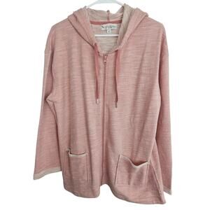 Koolaburra by UGG French Terry Hooded Zip Front Cardigan Ash Rose Women M